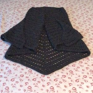 Hand Crocheted Charcoal Shawl